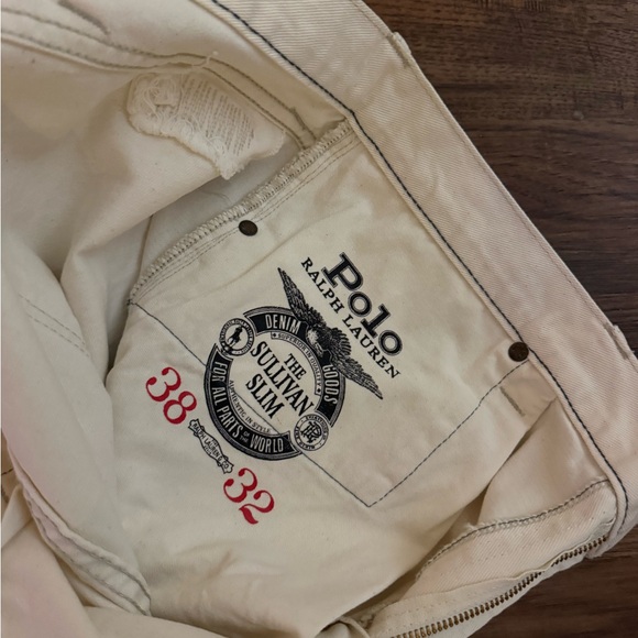 Ralph Lauren Men's Off-White Jeans faded paint stained - Picture 5 of 7